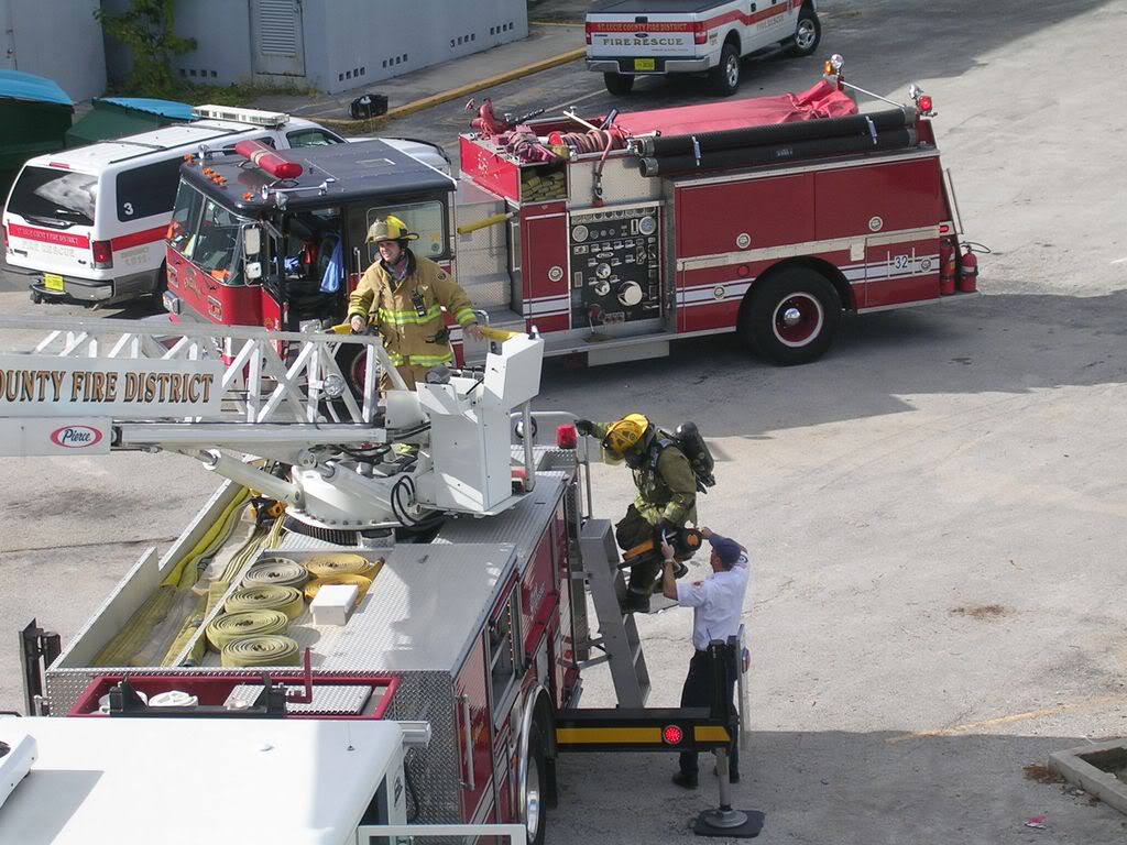 View from top of fire truck
