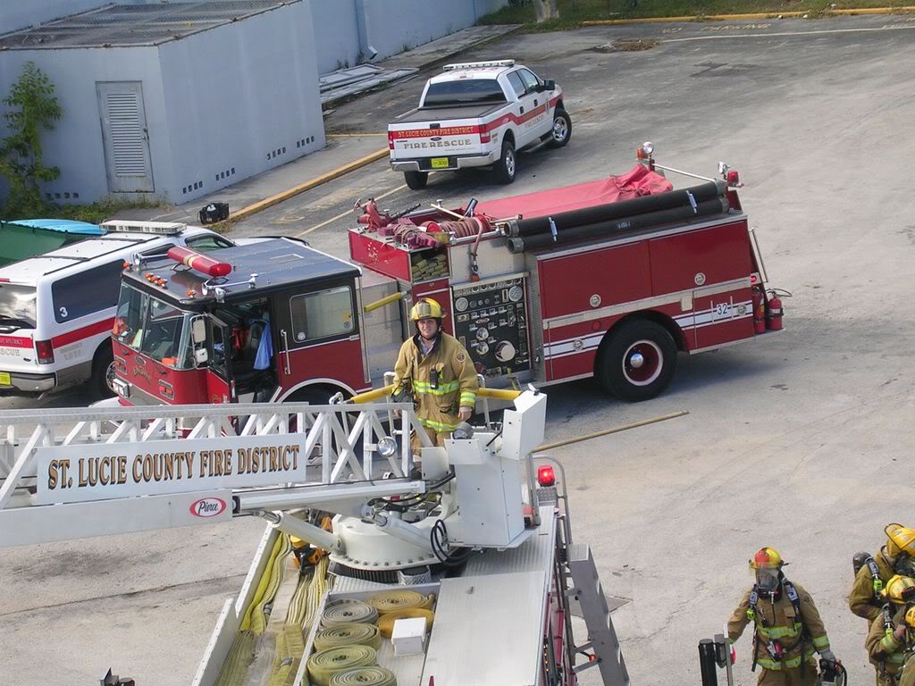 View from top of fire truck
